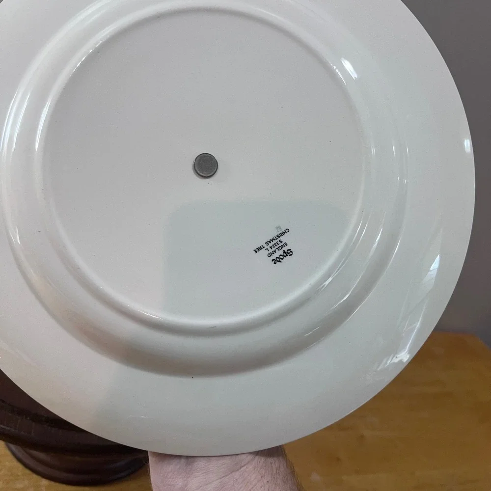 Vtg‎ Spode Christmas Tree Tidbit Tray S3324-L Serving Plate Gold Handle England